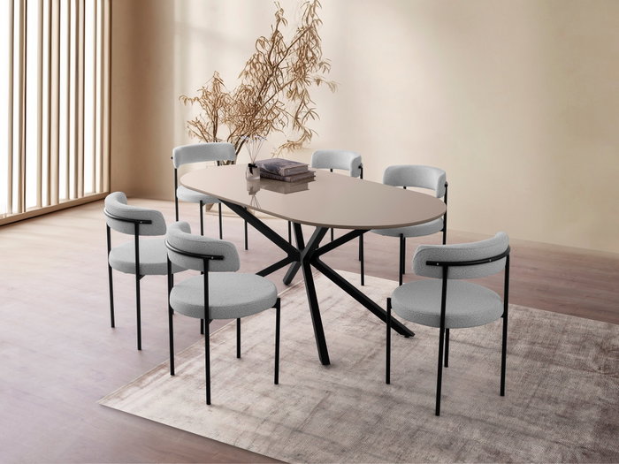 Hanah Home Aura - 3011 Mesa de comedor Moca claro Hanah Home Aura - 3011 Mesa de comedor Moca claro